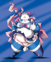 anthro bottomless chibineco chubby clothing female half-dressed pussy