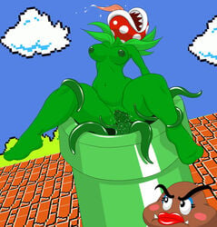 breasts female goomba lipstick makeup mario_(series) nintendo nipples nude penetration piranha_plant plant pussy saliva strider_orion super_mario_bros. super_mario_bros._(nes) teeth tentacle tongue vaginal_penetration warp_pipe