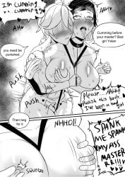 1boy 1girls aether_(genshin_impact) ahe_gao ahe_gao ahegao_face big_breasts black_and_white blush blushing_female blushing_male breasts cumming cumming_while_penetrated doggy_style doggy_style_position doggy_style_sex doggystyle_position dominant dominant_male dominated domination drawing english english_text female female_dominated female_orgasm female_penetrated from_behind from_behind_position genshin_impact grabbing grabbing_another's_breast grabbing_breasts heart heart_symbol hoyoverse huge_breasts large_breasts large_tits male male/female male_dom male_dominating male_dominating_female male_domination male_penetrating male_penetrating_female maledom massive_breasts massive_tits mihoyo nipple_play nipples nwoidn orgasm orgasm_face penetration penis pleasure_face pleasured_face pleasured_female sex squeeze squeezing squeezing_breast squeezing_breasts squeezing_nipple standing standing_doggy_style standing_doggystyle standing_sex straight straight_sex submissive submissive_female text text_bubble thick_thighs thighs vagina vaginal_penetration vaginal_sex yelan_(genshin_impact)