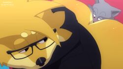2boys animated anthro ass_in_face ass_smothering big_ass big_ass_(male) blush face_in_ass huge_ass larger_male looking_back shaking_butt size_difference sleepyras smaller_male smothering sound tagme video voice_acted wiggling_ass