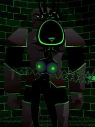 1boy1girl 2025 3d 3d_animation animated armless big_nipples blender_(software) bouncing_breasts dancing father_and_mother functionally_nude_female green_lipstick halo hi_res hooded_cloak huge_breasts humanoid large_areolae loop lord_miasma_(pinkmoth) miasma_(pinkmoth) navel original pattern_background pinkmoth pussy shadow_creature shaking_hips spiked_collar weapon_on_back