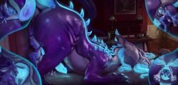 anal anal_sex anal_vore animal_genitalia anthro anus ass ass_up balls barely_visible_genitalia barely_visible_knot barely_visible_penis big_anus big_butt bioluminescence black_knot black_markings black_penis blue_anus blue_body blue_claws blue_knot blue_penis blue_scales bodily_fluids butt_smother claws deep_rimming dragon duo erection feral firondraak genital_fluids genitals glowing hi_res killioma knot male male/male markings mythological_creature mythological_scalie mythology oral penetration penis precum purple_body purple_scales raised_tail rimming scales scalie sex sheath size_difference smothering spread_anus spreading submissive submissive_feral submissive_male tail vitica_(firondraak) vore white_body white_scales