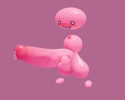 animated balls blush circle_head disembodied_arm disembodied_foot disembodied_hand disembodied_hands disembodied_head disembodied_limb dot_eyes floating_hands floating_head huge_balls huge_cock joy_mech_fight masturbation non-human non-human_only penis pink_background pink_body pink_skin precum sukapon toony tummysoup