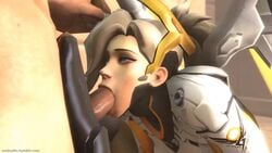 1boy 1girls 3d :>= animated blonde_hair blue_eyes erection fellatio female footjob male mercy nodusfm oral overwatch penis shoejob sound source_filmmaker straight video