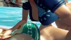 animated futa_on_female futanari missionary_position nami_(one_piece) nico_robin one_piece stomach_bulge tagme video