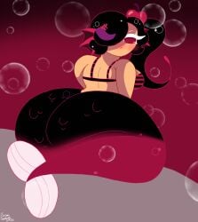 ass ass_focus big_ass big_butt bikini bikini_top booty bubble_ass bubble_butt cherry_cola_cookie cookie_run cookie_run_ovenbreak fat_ass mermaid mermaid_girl mermaid_tail red_eyes sitting