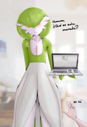 flat_chest gardevoir green_hair hi_res highres lilligant nintendo nobori pokemon pokemon_rse red_eyes short_hair