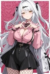 ai_generated fishnets heart_symbol jirai_kei jirai_kei_(cosplay) mole_on_breast ps_calm skirt twintails yixuan_(zenless_zone_zero) zenless_zone_zero