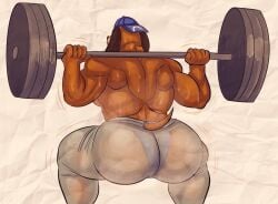 1boy anthro ass big_ass big_ass_(male) big_butt canid canine canis domestic_dog exercise exercise_clothing exercising furry huge_ass huge_butt jock lifting lifting_weights male male_only muscular muscular_male see-through see-through_clothing solo solo_male transparent_clothing underwear_visible_through_clothing