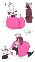 ass ass big_ass brown_body buttjob digital_art erection female kirby_(series) kirby_triple_deluxe kumo_desu_ga_nani_ka? kumoko male male_penetrating_female nintendo penis penis_in_ass pink_eyes sitting spider taranza thighs white_body white_eyes white_hair