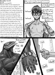 dialogue interspecies male/male muscular muscular_male nomu teeth tush undressing
