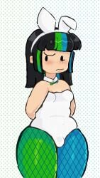 1girls battle_for_bfdi battle_for_dream_island battle_for_dream_island_again bfb bfdi bfdia bimbozombi black_hair blue_bowtie book_(bfdi) bowtie breasts bulge bulge_through_clothing bunny_ears bunny_girl bunnysuit colored female fishnets gijinka green_bowtie hands_behind_back headband headwear human humanized humanized_object_show humanoid jacknjellify light_skin medium_hair object_show object_show_community object_shows osc playboy_bunny small_breasts solo solo_female solo_focus streaked_hair the_power_of_two tpot trans_woman two_tone_clothing two_tone_hair