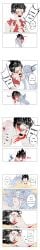 2boys after_sex ao_bing bite_mark blue_hair blush comic crying gay hickey hug humor implied_sex khunkorn kissing long_hair ne_zha(2019) ne_zha_2(2025) nezha scales yaoi