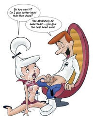 cum cum_on_body cum_on_face father_and_daughter fellatio flats george_jetson hanna-barbera incest jab judy_jetson nipples oral the_jetsons third-party_edit white_hair