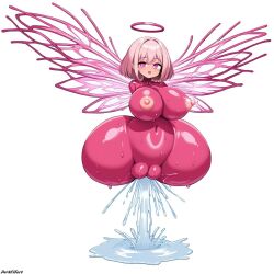 ai_generated belly belly_button blush breasts darkeffect innie_pussy navel no_arms no_legs nude onahole pussy sex_toy solo solo_female solo_focus white_background