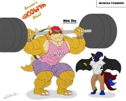 abs biceps big_muscles bowser hair juano male mario_(series) muscles muscular muscular_arms muscular_legs muscular_male muscular_thighs nintendo pecs red_hair weights