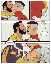 beard big_pecs bonjourdraws cheating cheating_husband daddy dilf gay grabbing_ass invincible kissing makeout moustache nolan_grayson omni-man ripping_clothing the_immortal