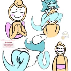 ass breasts connie_(dandy's_world) dandy's_world ghost glisten_(dandy's_world) jxci phasing_through_body pussy self_upload strawpage_request teasing