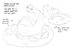 absurd_res after_vore english_text generation_3_pokemon hi_res human mammal monochrome nintendo poisonsneksoffie pokemon pokemon_(species) seviper text vore zigzagoon