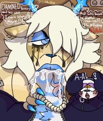 absurd_res age_difference angry angry_sex anthro antlers areola areola_slip ass barely_contained big_breasts big_butt bikini blonde_hair blue_bikini blue_clothing blue_eyes blue_horn blue_lipstick blue_makeup blue_swimwear bodysuit boss_monster_(undertale) bovid bovine breasts carol_holiday clothing cum_overflow deer deltarune deltarune_chapter_4 duo fellatio female footwear gem genitals gulp_(sound_effect) hair hi_res high_heels horn jewelry justanslug kiss_mark lagomorph legwear lipstick lipstick_on_penis makeup male male/female mammal montgomery_glands necklace office older_female oral pearl_(gem) pearl_necklace penile penis running_makeup sex shoes skinsuit stockings swimwear teary_eyes thick_thighs tight_clothing two-piece_swimsuit undertale undertale_(series) wide_hips yellow_eyes