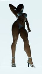 blender_(software) heels looking_at_viewer muscular muscular_female overwatch overwatch_2 pharah underwear