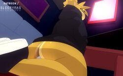 anthro anthro_on_anthro ass_jiggle ass_on_face big_ass big_ass_(male) facesitting full_version huge_ass larger_male shaking_butt size_difference sleepyras smaller_ambiguous smaller_anthro sound tagme video voice_acted