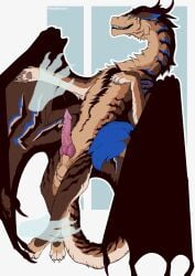 animal_genitalia balls brown_body brown_fur brown_horn claws dragon erection feral fur furred_dragon furred_scalie genitals herpydragon hi_res horn knot male mythological_creature mythological_scalie mythology pawpads penis pink_knot pink_pawpads pink_penis scalie sheath solo teeth white_body white_claws white_fur yellow_eyes