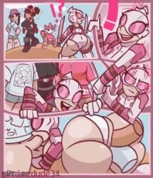 3futas 4girls adidas blowjob clothed_sex court_queen_erisa_(fortnite) double_penetration erisa_(fortnite) fortnite fortnite:_battle_royale fourth_wall_broken futanari gangbang gwenpool gwenpool_(fortnite) marvel marvel_comics primedude34 sex_with_clothes striped_slinger_(fortnite) the_machinist_(fortnite)