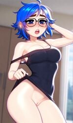 1girls absurd_res absurdres ai ai_generated areola areolae blue_eyes blue_hair blush boobs breasts embarrassed eyebrows female female_focus female_only glasses hi_res high_quality high_resolution highres medium_breasts mouth_open naked naked_female no_bra no_panties nsfw nude nude_female nudity oc original_character pixai pussy short_hair solo solo_female solo_focus tits uncensored uncensored_pussy uncensored_vagina vagina wbobble
