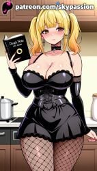 1girls 2025 ai_assisted ai_generated anime artist_name bangs bare_shoulders big_breasts big_breasts big_breasts big_chest black_nails blonde_hair blue_nails blush breast breasts breasts breasts bridal_gauntlets bust busty chest choker cleavage clothed_female death_note dress earrings female_focus female_only fingernails fishnet_legwear fishnets hi_res high_quality high_resolution highres indoors jewelry keyboard_(computer) lace large_breasts long_fingernails misa_amane nail_art nail_polish orange_nails pantyhose patreon patreon_username pink_nails purple_nails red_nails skypassion solo stable_diffusion thick_thighs thighs twintails watermark