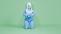 3d 3d_(artwork) big_breasts blue_body blue_diamond_(steven_universe) breasts massive_breasts panties render steven_universe white_hair