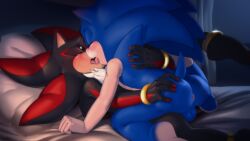 16:9 2025 4k absurd_res anal anal_sex anthro anthro_on_anthro anthro_penetrated anthro_penetrating anthro_penetrating_anthro anus ass balls barefoot black_body blue_body blush bodily_fluids breath duo eulipotyphlan feet french_kissing genitals hedgehog hi_res kissing krazyelf male male/male male_penetrated male_penetrating male_penetrating_male mammal multicolored_body nude open_mouth open_smile penetration penile penile_penetration penis_in_ass red_body sega sex shadow_the_hedgehog smile soles sonic_the_hedgehog sonic_the_hedgehog_(series) sweat tan_body tongue tongue_out two_tone_body widescreen