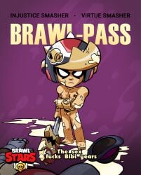 asian asian_female bibi_(brawl_stars) bibi_crime_fixer cum cum_on_body cum_on_face edit edited_art edited_official_artwork nude nude_female pubic_hair
