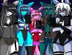 2025 5boys a_mysterious_figure_(horse_race_tests) airiin220 big_thighs black_hair blue_hair comely_material_morning cyan_(horse_race_test) cyberairiin_(airiin220) english_text femboy femboy_only furry furry_male furry_only garbage_bin_(horse_race_tests) girly heterochromia horse horse_race_tests leotard long_hair long_hair_male male male_only multicolored_hair open_mouth pink_hair pov shorts staring_at_viewer stockings superstitional_realism talking_to_viewer text thick_thighs thighs tie twink white_hair