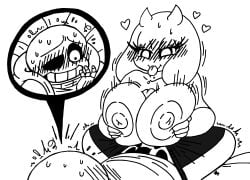 1boy 1girls big_breasts blush breasts busty clothing completely_nude completely_nude_female dick erection fellatio female goat large_breasts licking licking_penis male milf nipples oral oral_sex penis sans skeleton tongue toriel undertale