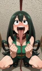 2025 ahe_gao ai_generated big_breasts black_hair blush boku_no_hero_academia bondage breath collar domination female frog frog_girl froppy heavy_blush heavy_breathing hi_res high_quality high_res high_resolution highres holding_leash huge_breasts huge_cock large_breasts leash long_hair long_tongue my_hero_academia open_mouth petplay pixai ponytail red_collar rolling_eyes sexy solo_focus submissive submissive_female sweat tongue tongue_out tsuyu_asui yukio0o