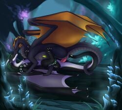 2019 4_toes absurd_res anal anal_sex anus arm_markings arms_around_neck artist_name back_wings bent_legs cave claws closed_eyes countershade_face countershade_neck countershade_tail countershade_torso countershading curling_toes dated detailed_background digital_media_(artwork) dragon duo ear_frill endermoonfur entwined_tails erection european_mythology feather_tuft feathers feet feral feral_on_feral feral_penetrated feral_penetrating feral_penetrating_feral foot_on_wing frill_(anatomy) from_front_position genitals green_mane green_penis grey_body grey_countershading grey_horn grey_markings grey_membrane grey_scales head_crest head_frill head_horn hi_res holding_neck horn intraspecies lying male male/male male_feral male_on_bottom male_on_top male_penetrated male_penetrating male_penetrating_male mane markings membrane_(anatomy) membranous_wings multi_ear mythological_creature mythological_scalie mythology on_back on_bottom on_top orange_frill orange_membrane penetration penile penile_penetration penis penis_in_ass ridged_horn ridged_penis sage_(very_confused_dragon) scales scalie sex shoulder_markings spiked_tail spikes spikes_(anatomy) spread_wings tail tail_coil tail_fetish tail_in_ass tail_insertion tail_play text toe_claws toes tuft ventral_scales western_dragon white_body white_claws white_countershading white_horn white_markings wing_claws wing_markings winged_dragon wings zackmar