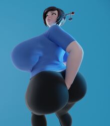 3d 3d_(artwork) big_ass big_breasts blender digging_up_in_they_ass face huge_ass huge_breasts mei_(overwatch) overwatch overwatch_2 yoga_pants