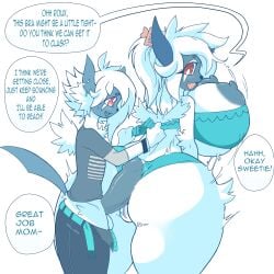 1:1 absol absurd_res anthro areola ass balls big_breasts big_butt blush bodily_fluids bottomwear bra breasts canid canine clothed clothing digital_media_(artwork) duo english_text erection female fur generation_6_pokemon genital_fluids genitals hair hi_res huge_breasts humanoid_genitalia imminent_sex incest_(lore) male male/female maliqeth_apocrypha mammal mega_absol mega_evolution mother_(lore) mother_and_child_(lore) mother_and_son_(lore) nintendo nipples panties parent_(lore) parent_and_child_(lore) parent_and_son_(lore) penile penis pokemon pokemon_(species) pokemorph pussy roux_apocrypha simple_background smile son_(lore) sweat tail text thick_thighs topwear underwear venuscava vulva white_body