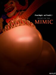 animatronic_female big_ass clown_girl five_nights_at_freddy's five_nights_at_freddy's:_secret_of_the_mimic fnaf jackie_(fnaf) orange_eyes red_hair solo the_mimic_(fnaf)