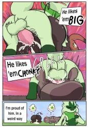 1boy 2girls after_sex animal_genitalia animal_penis bullelewds cat_ears chonk chubby chubby_female clodsire color comic comic_page cum_in_pussy dooh egg excessive_cum feline fertilization floragato furry furry_only game_freak green_body green_fur huge_ass impregnation intense_sex mating_press moto_moto_meme multiple_girls nintendo nyarote oinkologne perfuton picnic pig pokémon_(species) pokemon pokemon_on_pokemon pokemon_sv pregnant red_eyes reptile small_but_hung sprigatito tail text text_box text_bubble