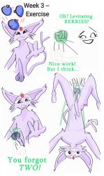 1male ball_hanging ball_stretching blue_balls cbt cock_and_ball_torture espeon female_domination femdom levitation malesub pokemon psychic psychic_powers