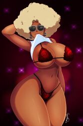 1girls afro alternate_version_available atsuko_jackson big_breasts blonde_hair breasts brown_body brown_skin busty candy_bandit cleavage clothing commission curvaceous curvy cute dark-skinned_female dark_skin digital_media_(artwork) eyebrows eyelashes eyes female female_focus female_only grey_eyes gyaru hair high_resolution hips hourglass_figure huge_breasts ladycandy2011 large_breasts latina legs lips michiko_to_hacchin michiko_to_hatchin thick thick_legs thick_lips thick_thighs thighs top_heavy upper_body voluptuous waist wide_hips