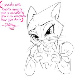 1:1 clothed clothing dreamworks dulcinea ears_up erection eyelashes felid feline fellatio female genitals looking_pleasured male male/female mammal oral paws penile penis sex spanish_text text the_adventures_of_puss_in_boots translation_request