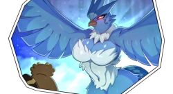 articuno beauty_mark belly_button bibarel bird blush curvy curvy_female curvy_figure drunkoak feathers female female_focus femdom generation_1_pokemon huge_breasts ice legendary_pokemon nintendo pokemon pokemon_(species) red_eyes taller_girl thick thick_thighs wings