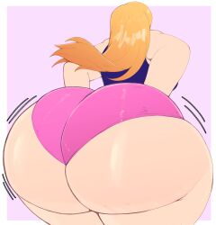 1girls ass big_ass blonde_hair bubble_ass bubble_butt danipumpkinzz fat_ass huge_ass jiggle massive_ass noeticchasm pink_clothing purple_clothing tagme