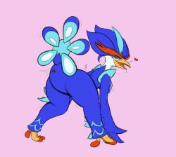 animal_genitalia anthro ass blue_body breasts butt_focus cloaca female generation_9_pokemon genitals nintendo open_mouth pokémon_(species) pokemon pokemon_(species) pokemon_sv presenting presenting_hindquarters quaquaval solo tagme tail vagoncho video_games