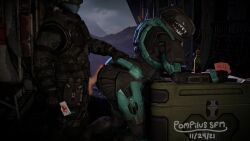 1boy 1boy1girl 1girls armor ass bent_over buttjob female female_spartan_(halo) halo_(series) hand_on_ass helmet male odst pompilus_sfm_twitter(artist) spartan_(halo) tagme