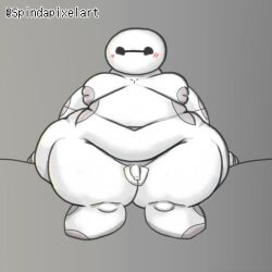 1:1 2022 anthro areola axoarts balls baymax belly big_belly big_hero_6 biped black_eyes blush disney flaccid foreskin front_view genitals grey_background huge_thighs humanoid_genitalia humanoid_penis long_foreskin machine male marvel moobs navel nipples nude obese obese_anthro obese_male overweight overweight_anthro overweight_male penis robot simple_background small_penis solo thick_thighs unretracted_foreskin