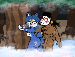 ass blue_fur canine fox human krystal male/female mask mike_okami nintendo nude okami23_(artist) penetration penis sex star_fox